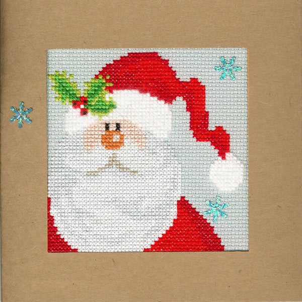 Borduurpakket - Christmas Cards - Snowy Santa