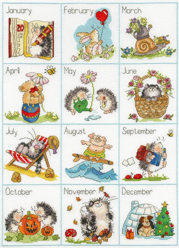 Borduurpakket - Margaret Sherry - Calendar Creatures