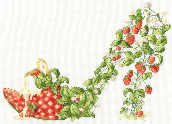 Borduurpakket - Sally King - Strawberries and Cream
