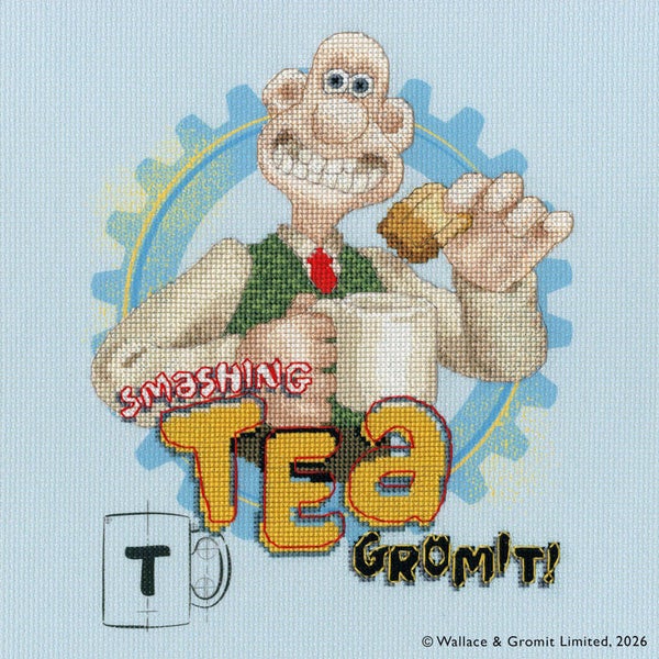 Borduurpakket - Wallace & Gromit - Smashing Tea!