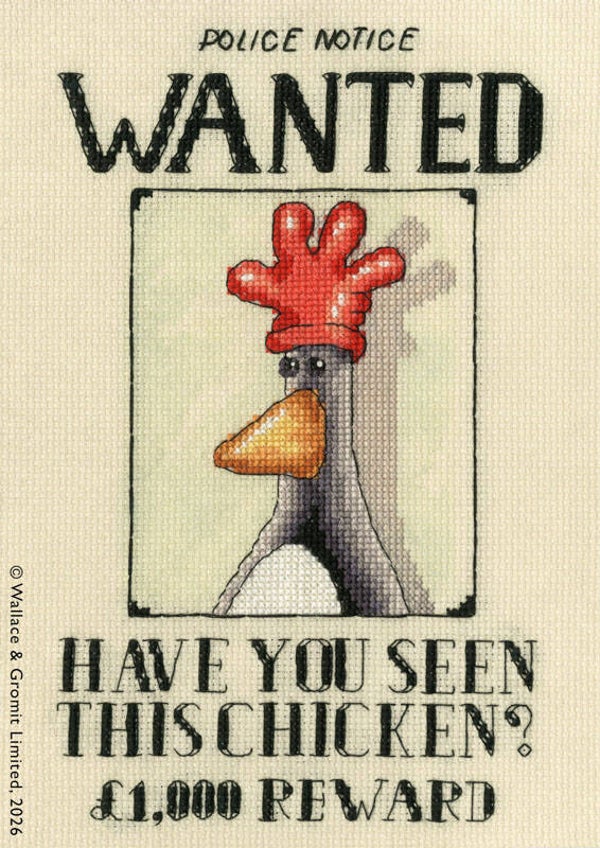 Borduurpakket - Wallace & Gromit - Have You Seen This Chicken?
