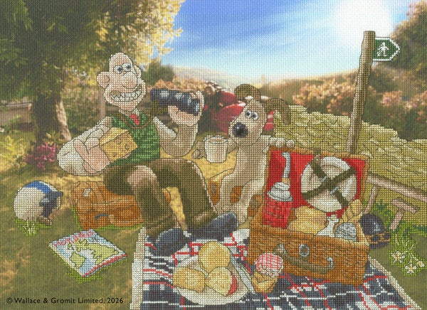 Borduurpakket - Wallace & Gromit - Countryside Picnic