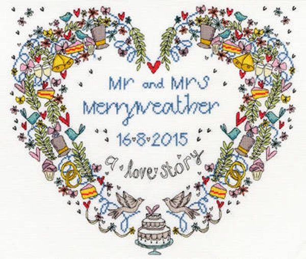 Borduurpakket - Samplers - Wedding Heart