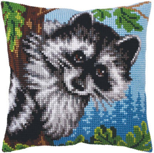Kussen Borduurpakket - Little Raccoon