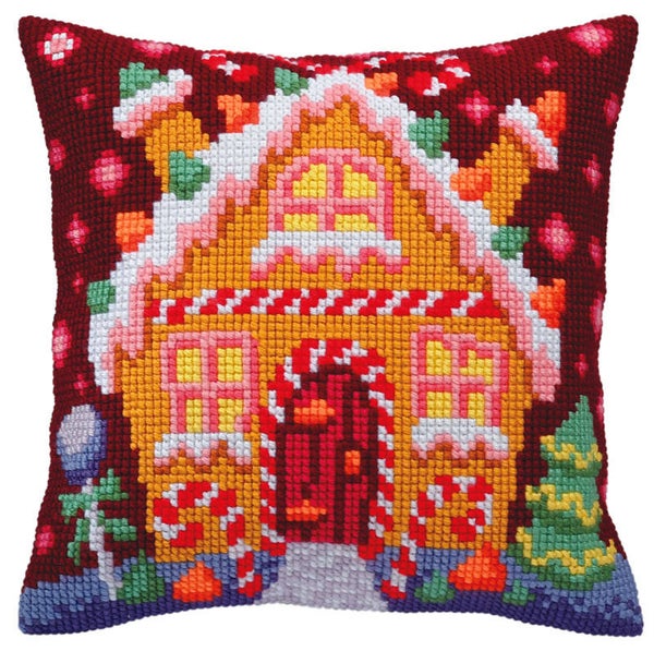 Kussen Borduurpakket - Gingerbread Lodge
