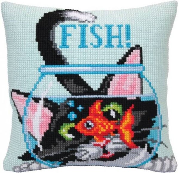 Kussen Borduurpakket - Catch a Fish