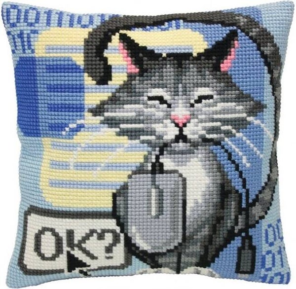 Kussen Borduurpakket - Cat and Mouse