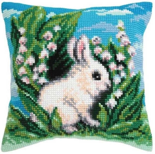 Kussen Borduurpakket - White Rabbit