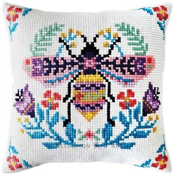 Kussen Borduurpakket - Flower Bee