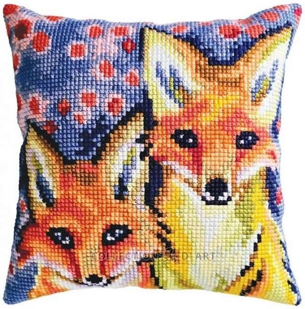 Kussen Uittel Borduurpakket - Fox Cubs