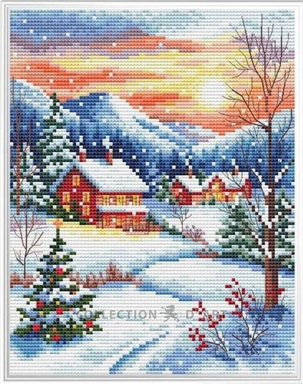 Borduurpakket - Snowy Village