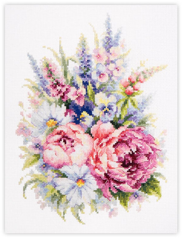 Borduurpakket - Bouquet with Peonies