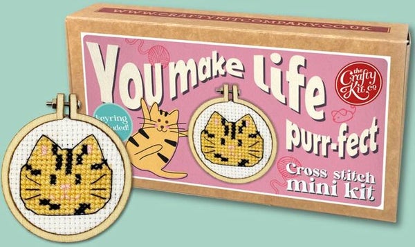 Borduurpakket - Matchbox - You make Life Purr-fect