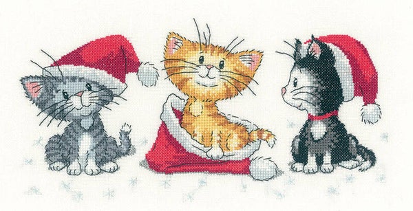 Borduurpakket - Christmas Kittens