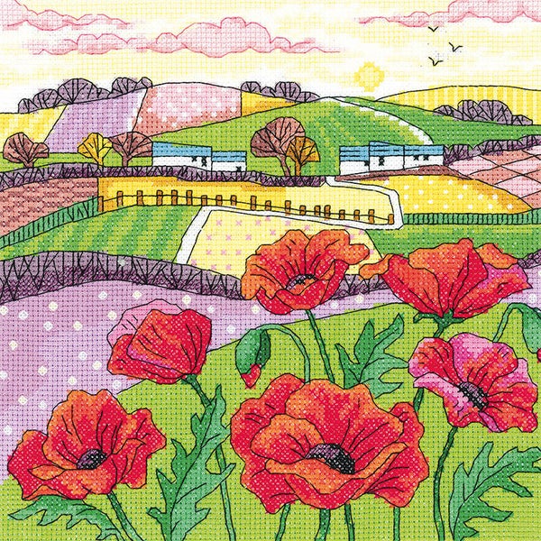 Borduurpakket - Poppy Landscape