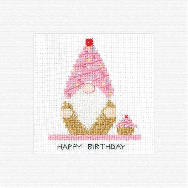 Borduurpakket - Gonk - Birthday Cupcake Card