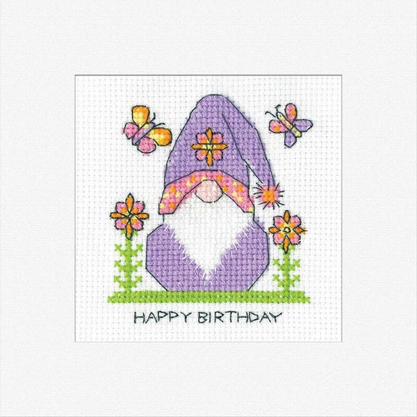 Borduurpakket - Gonk - Birthday Flowers Card