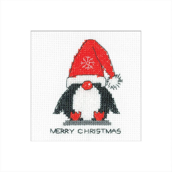Borduurpakket - Penguin Card - Santa