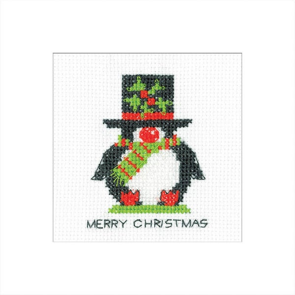 Borduurpakket - Penguin Card - Top Hat