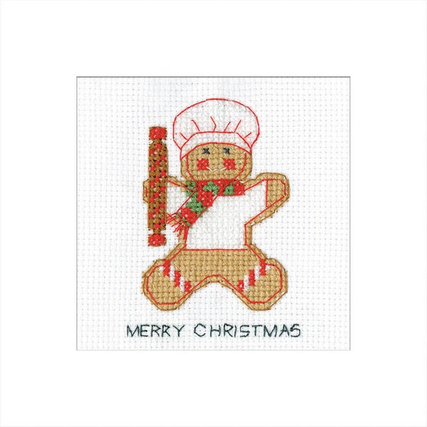 Borduurpakket - Gingerbread Card - Baker Boy