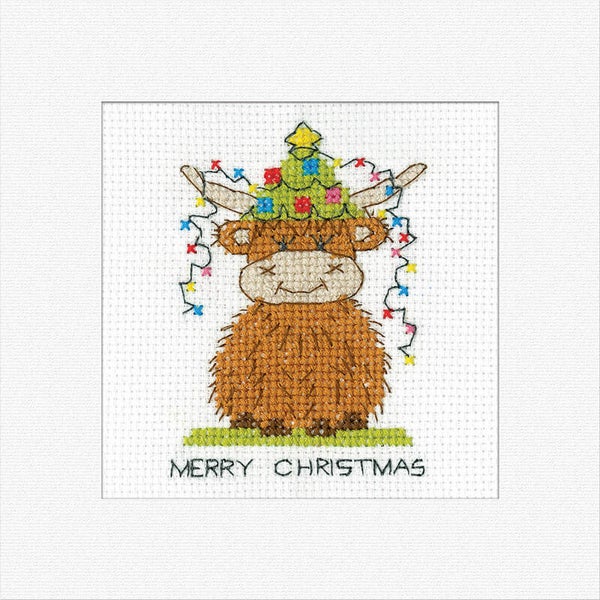 Borduurpakket - Highland Card - Christmas Lights