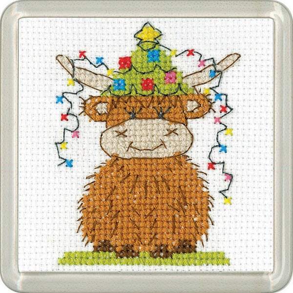 Borduurpakket - Highland Coaster - Christmas Lights