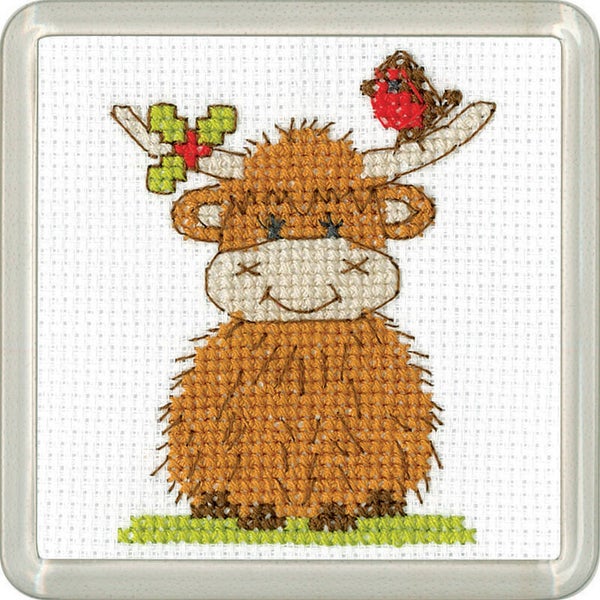 Borduurpakket - Highland Coaster - Robin & Holly