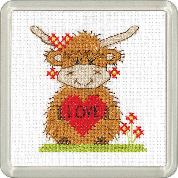 Borduurpakket - Highland Coaster - Love