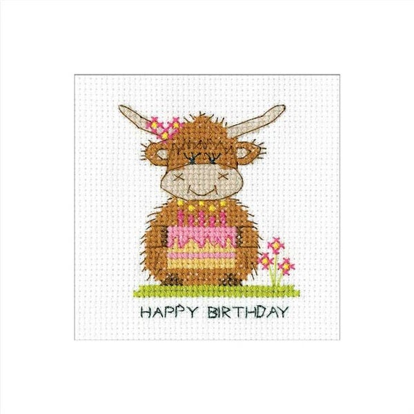 Borduurpakket - Highland Card - Birthday Cake