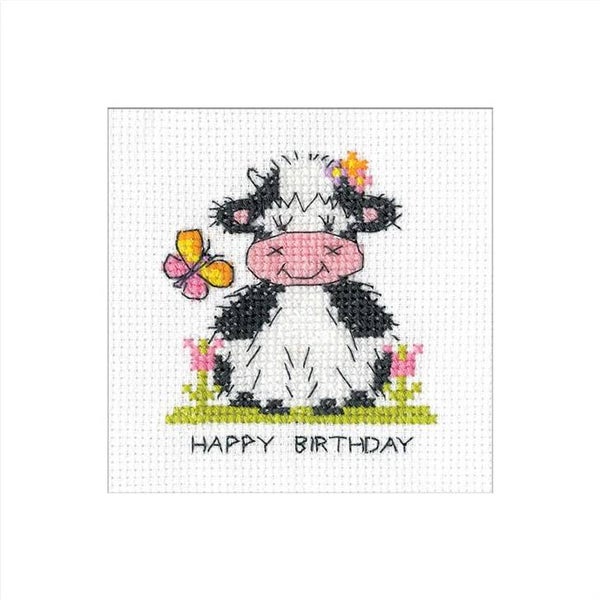 Borduurpakket - Milkshake Card - Butterfly Birthday