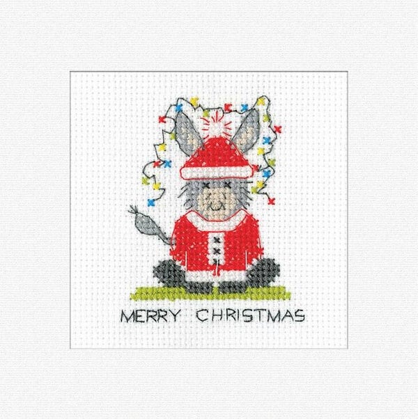 Borduurpakket - Donkey Card - Santa