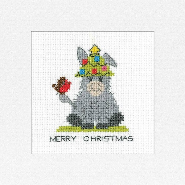 Borduurpakket - Donkey Card - Tree Hat