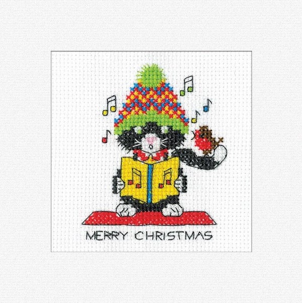 Borduurpakket - Black Cat Card - Christmas Carol