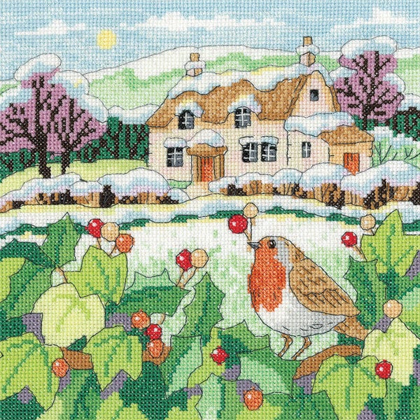 Borduurpakket - Snowy Cottage