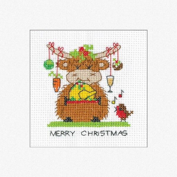 Borduurpakket - Highland Card - Christmas Dinner