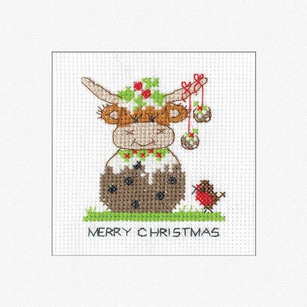 Borduurpakket - Highland Card - Christmas Pudding