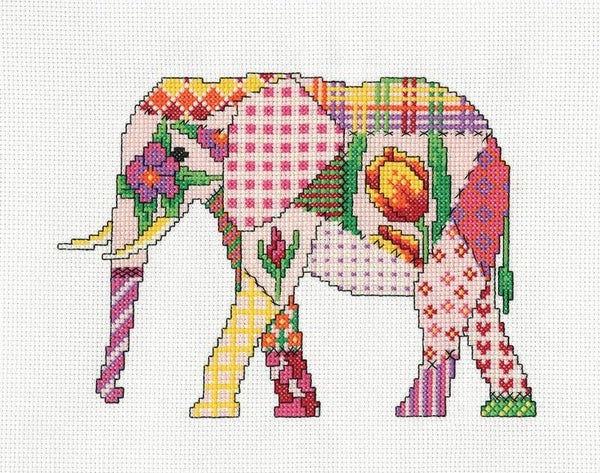 Borduurpakket - Patchwork - Elephant