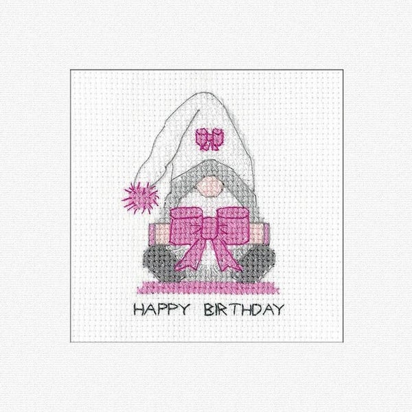 Borduurpakket - Birthday Card - Gonk - Bow