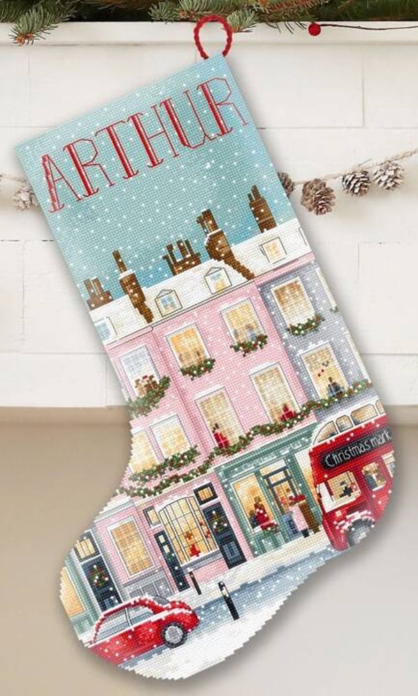 Borduurpakket - London Winter Charm Stocking