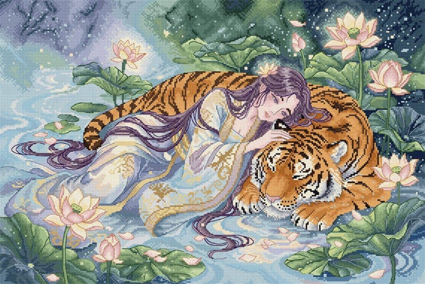 Borduurpakket - Tiger's Embrace