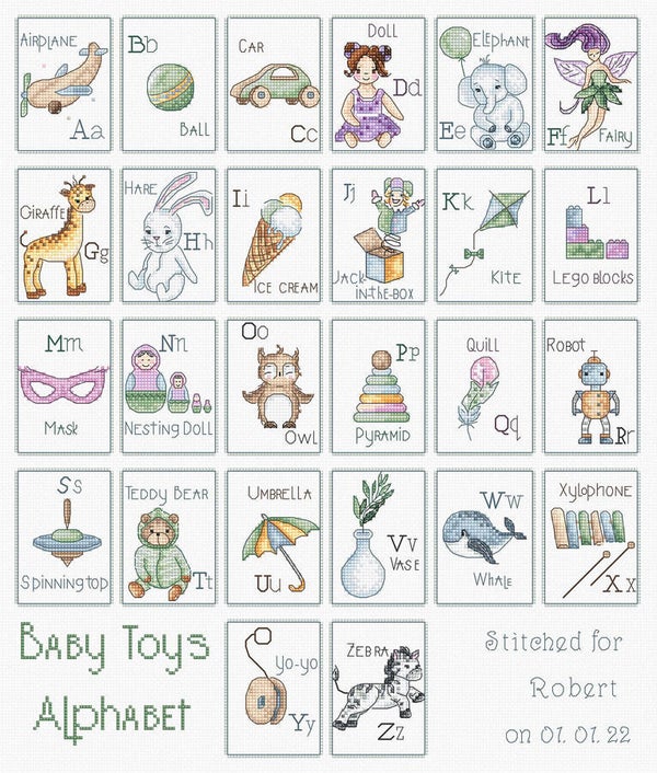 Borduurpakket - Baby Toys Alphabet