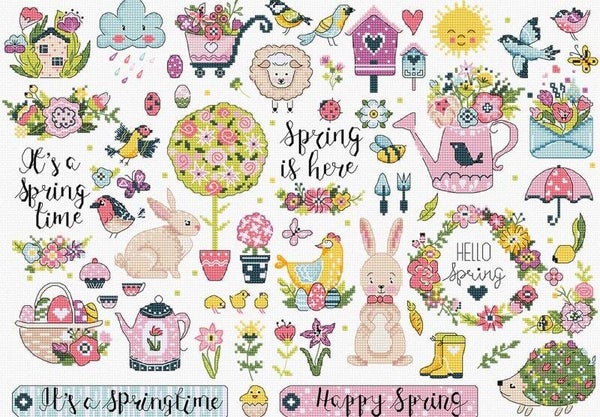 Borduurpakket - Spring Sampler