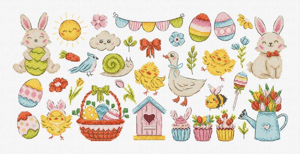 Borduurpakket - Easter Sampler