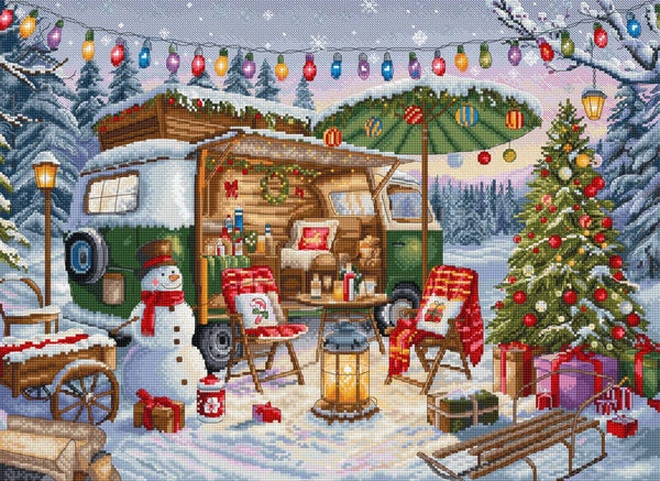 Borduurpakket - Christmas Trailer