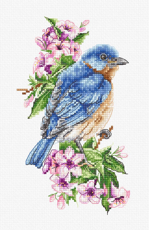 Borduurpakket - Blue Bird on the Branch