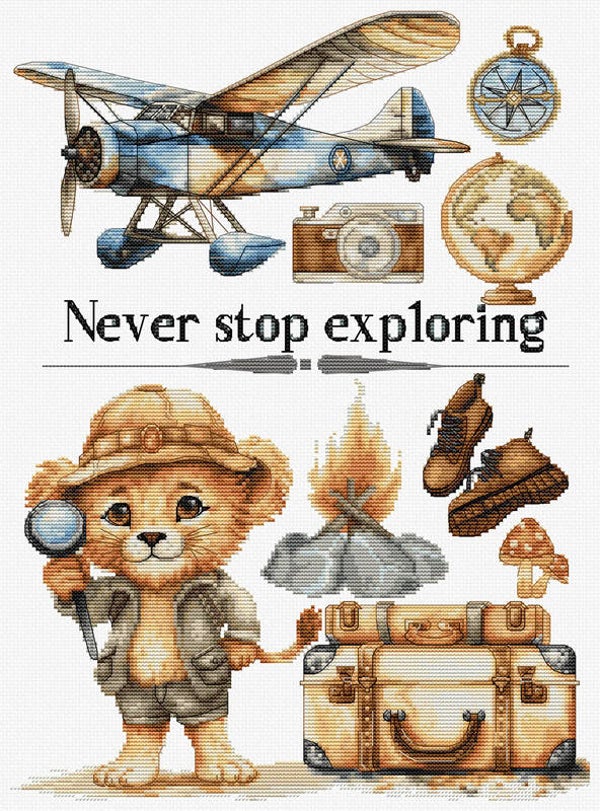 Borduurpakket - Never Stop Exploring