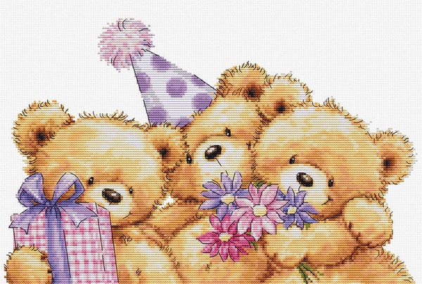 Borduurpakket - Three Party Bears