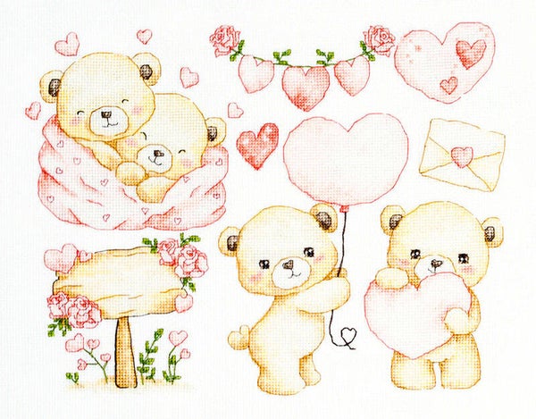 Borduurpakket - Little Hearts Collection
