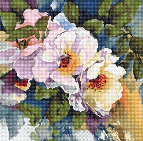 Borduurpakket - Roses Aquarelle