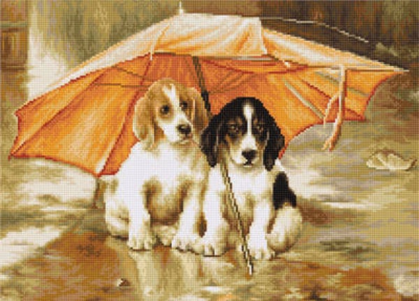Borduurpakket - Couple under an Umbrella